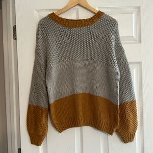 Grey Knit Oversized Sweater